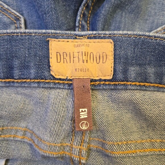 DRIFTWOOD Eva Classic Fit Bootcut Floral Embroidered Jeans 26 Boho Streetwear - Picture 12 of 14